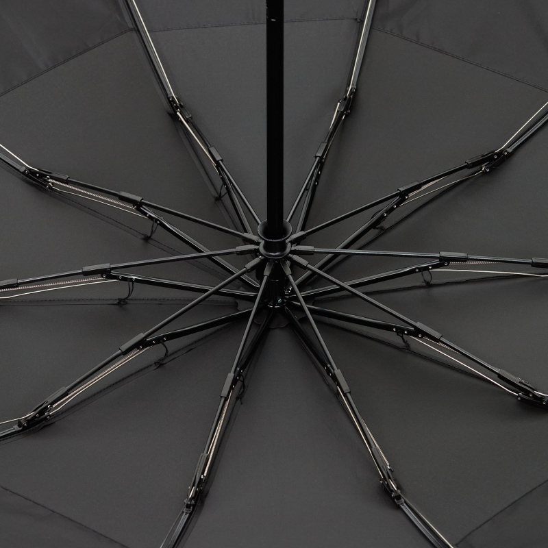 Зонт обратного сложения twoGether с двойным куполом, черный, темно-синий. Артикул р22330