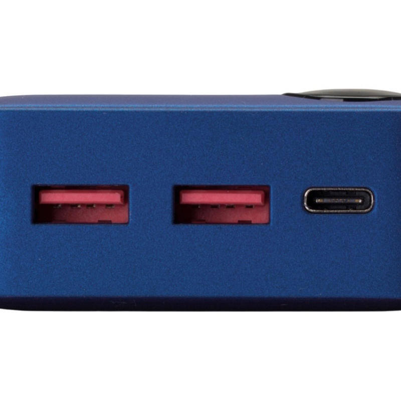 Внешний аккумулятор «Mild Pro» c быстрой зарядкой QC/PD, металлик soft-touch, 20 000 mAh, синий, серый, белый. Артикул о59124