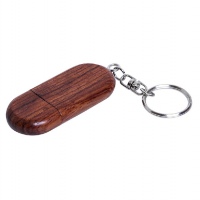 USB-флешка на 32 Гб овальной формы и колпачком с магнитом, натурально-коричневый, натурально-бежевый. Артикул о7004.32