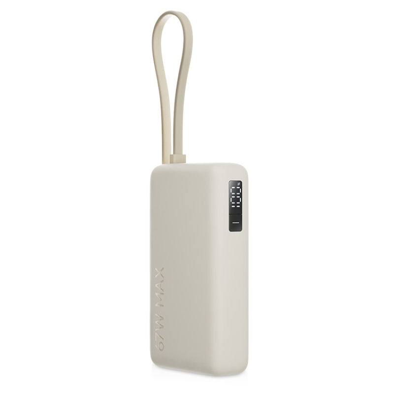 Внешний аккумулятор со встроенным кабелем Xiaomi 67W Power Bank (Integrated Cable), 10000 мАч, голубой, бежевый. Артикул о59602 
