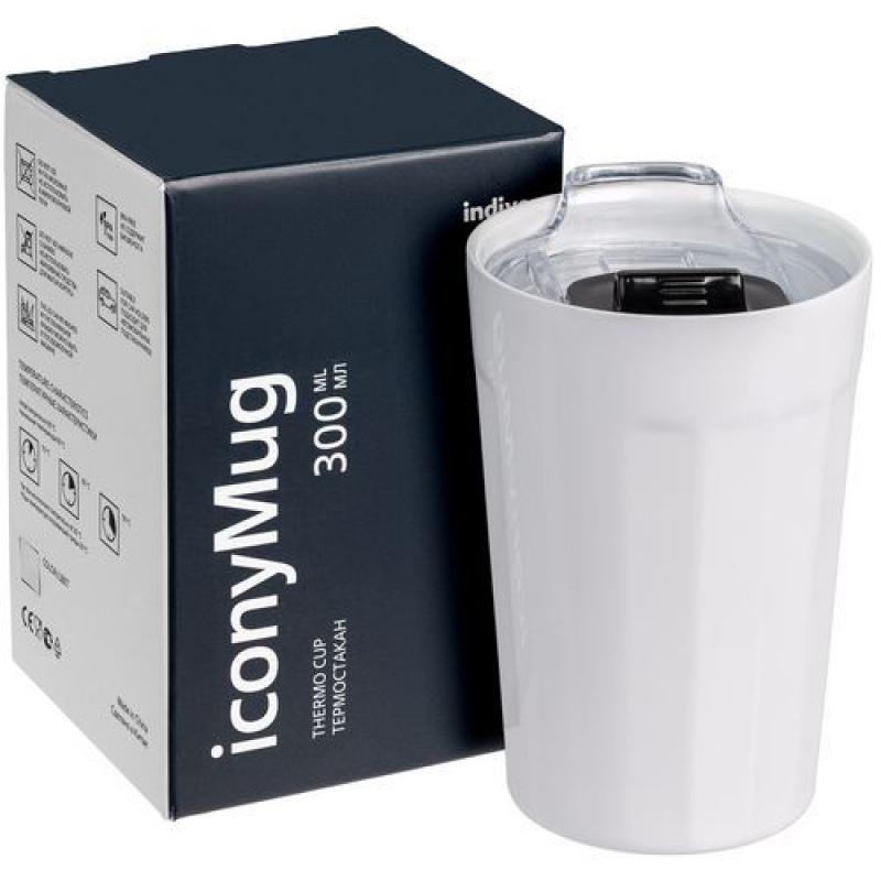 Термостакан iconyMug, темно-синий, серый, черный, белый. Артикул р7498