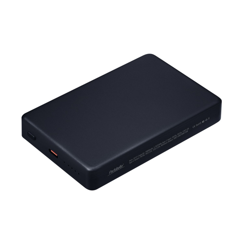 Внешний аккумулятор Атлантис Плюс PD (Atlantis PD Plus) 10000mAh с функцией беспроводной зарядки 15W, синий, серебряный, черный. Артикул е32121.010