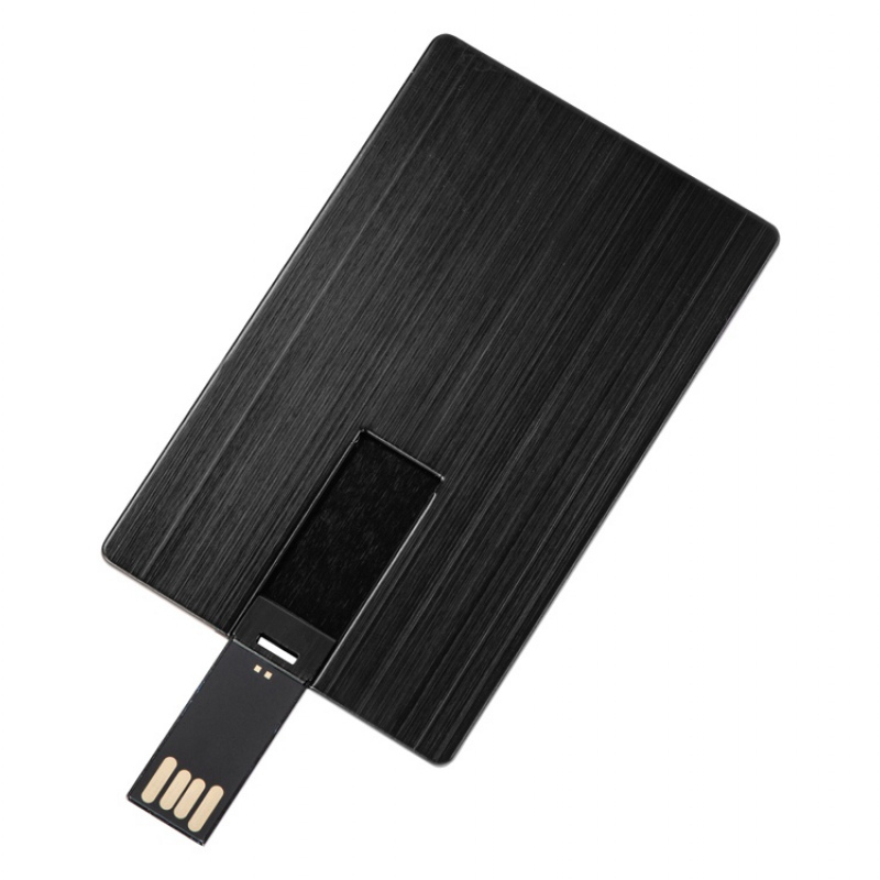 USB-флешка на 16 Гб «Card Metal» в виде металлической карты, темно-серый, серебристый, черный. Артикул о623