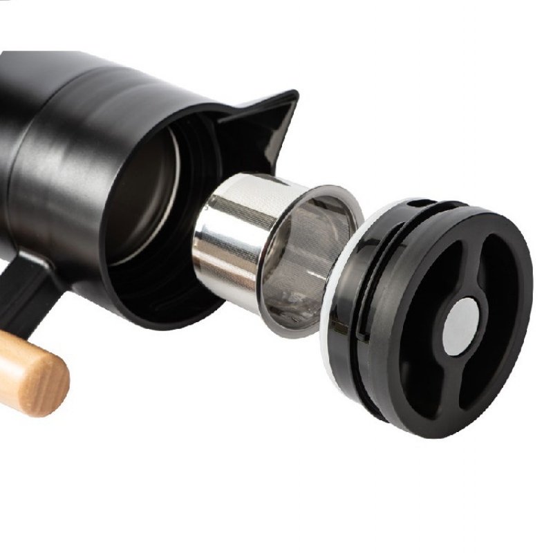 Вакуумный термокувшин с ситечком «Arctic», черный, натуральный. Артикул о827157