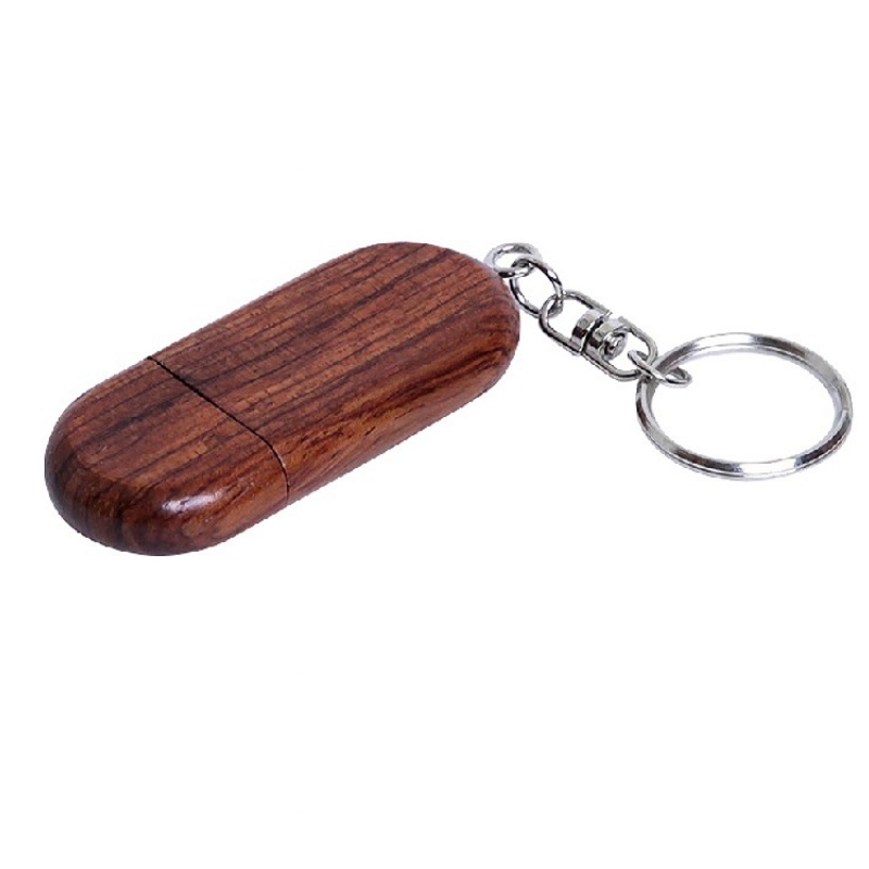 USB 2.0 - флешка на 16 Гб овальной формы и колпачком с магнитом, натурально-бежевый, натурально-коричневый. Артикул о7004.16