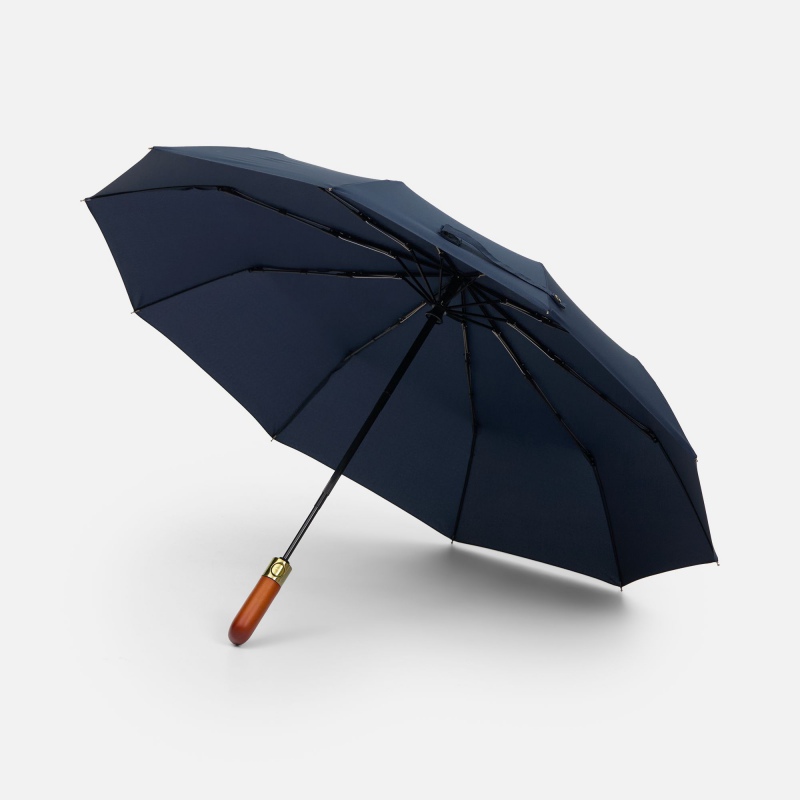 Зонт складной Cloudburst в подарочной упаковке, бежевый, темно-синий, черный. Артикул р17192