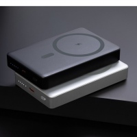 Внешний аккумулятор Atlantis PD Plus 10000mAh с функцией беспроводной зарядки 15W, серебряный, черный. Артикул е32121.010