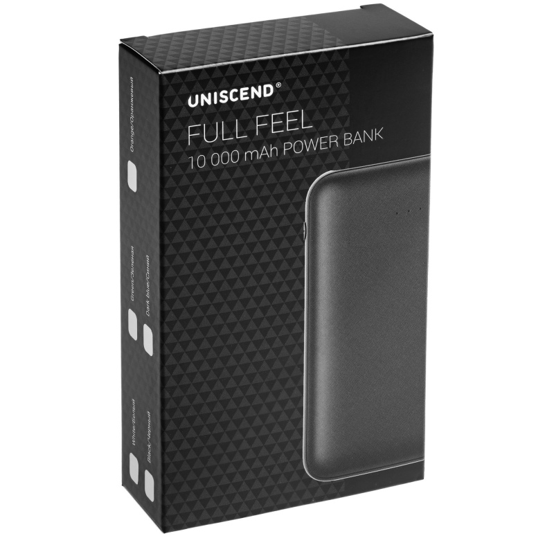 Внешний аккумулятор Uniscend Full Feel 10000 мАч, черный, белый. Артикул р19993