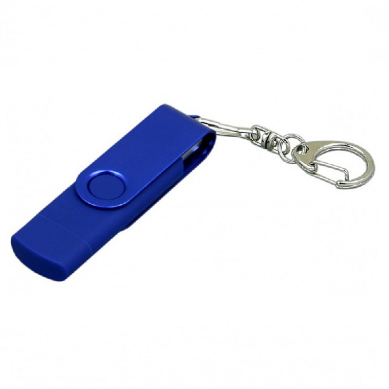 USB 2.0 - флешка на 16 Гб с поворотным механизмом и дополнительным разъемом Micro USB, 6 цветов. Артикул о7031.16
