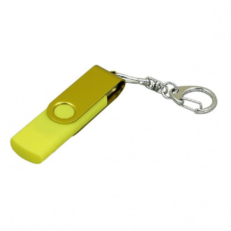 USB 2.0 - флешка на 16 Гб с поворотным механизмом и дополнительным разъемом Micro USB, 6 цветов. Артикул о7031.16