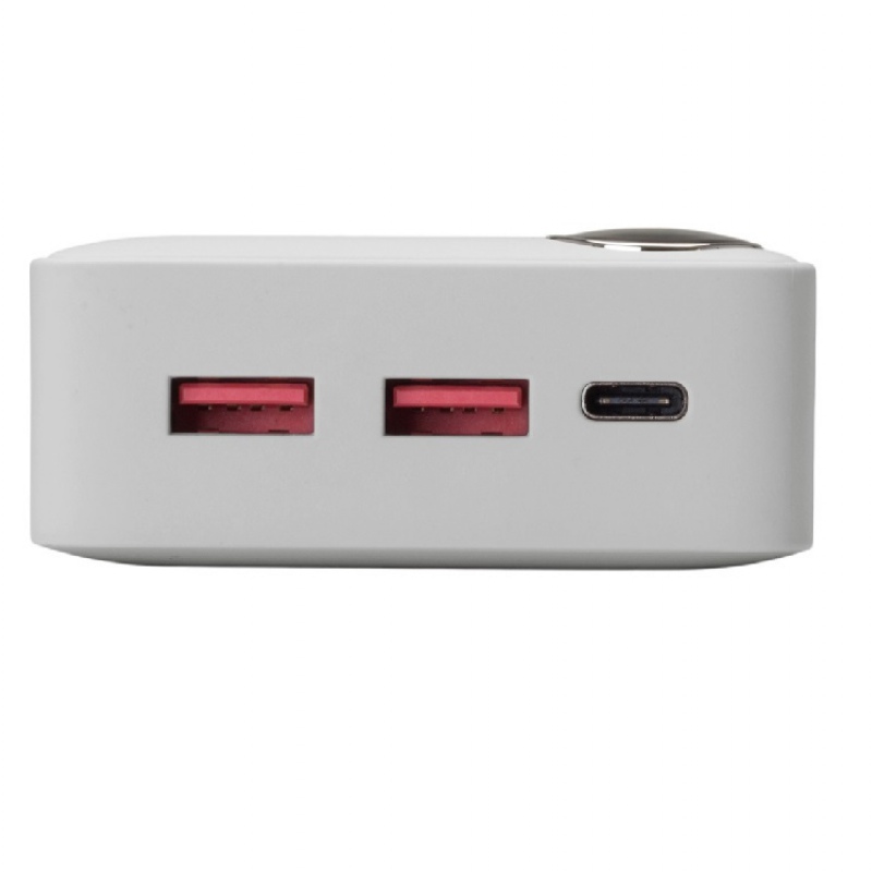 Внешний аккумулятор «Mild Pro» c быстрой зарядкой QC/PD, металлик soft-touch, 20 000 mAh, синий, серый, белый. Артикул о59124