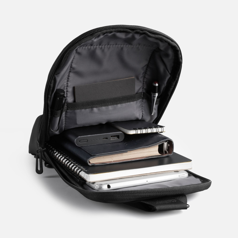 Рюкзак на одно плечо Solnex, черный. Артикул р18610.30