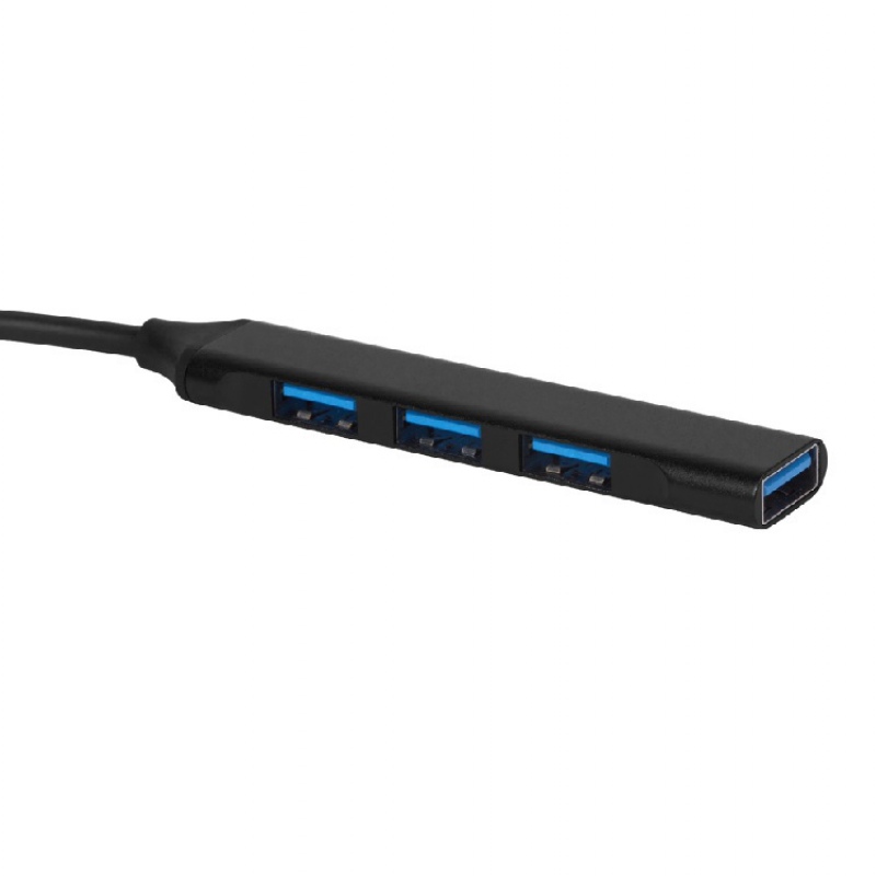 USB-хаб «Link» с коннектором 2-в-1 USB-C и USB-A, 2.0/3.0, серый, черный. Артикул о97565