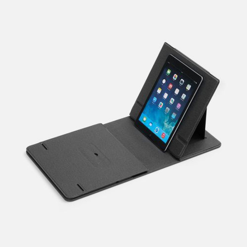 Складной стол для ноутбука с беспроводной зарядкой Kickstand Table, серый. Артикул р17486.10