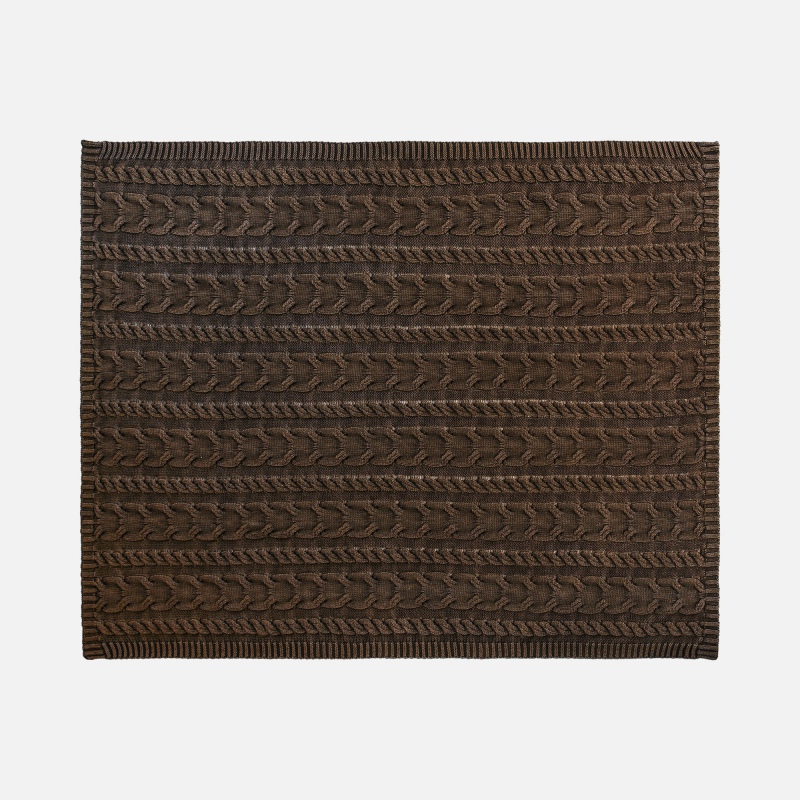 Плед Hygge, коричневый, темно-зеленый, темно-серый. Артикул р18796