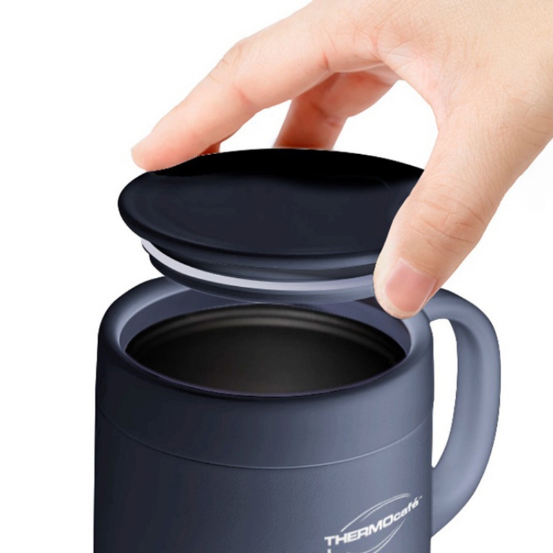 Термокружка THERMOcafe «TCCM-460SY», 460 мл, дымчато-синий, бежевый. Артикул о17072